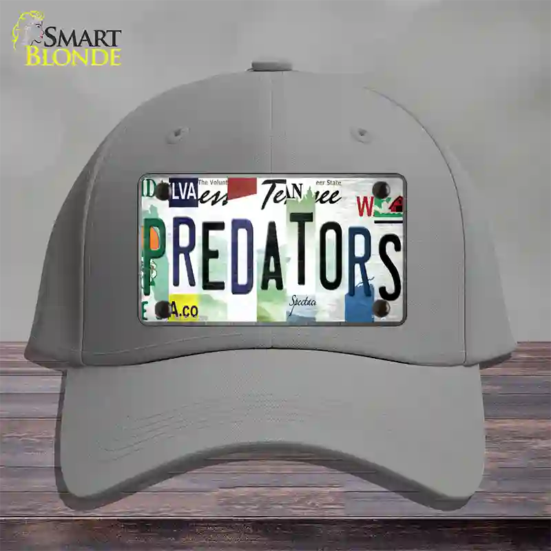 Predators Strip Art Novelty License Plate Hat Tag Cotton Gray