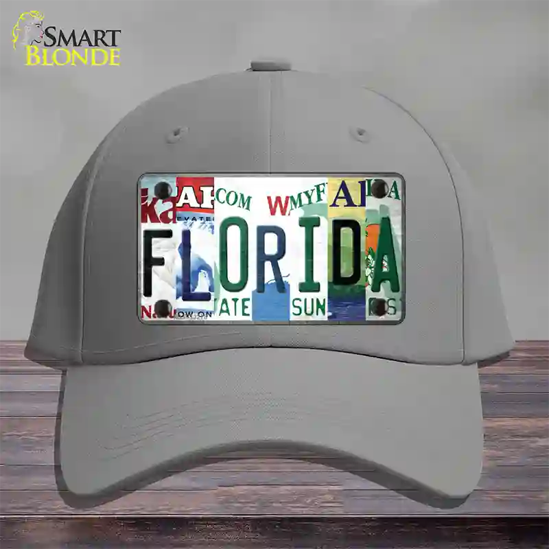Florida Strip Art Novelty License Plate Hat Tag Cotton Gray