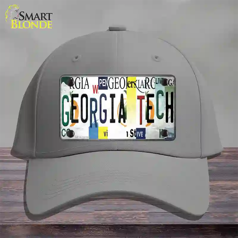 Georgia Tech Strip Art Novelty License Plate Hat Tag Cotton Gray