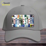 Northwestern Strip Art Novelty License Plate Hat Tag Cotton Gray