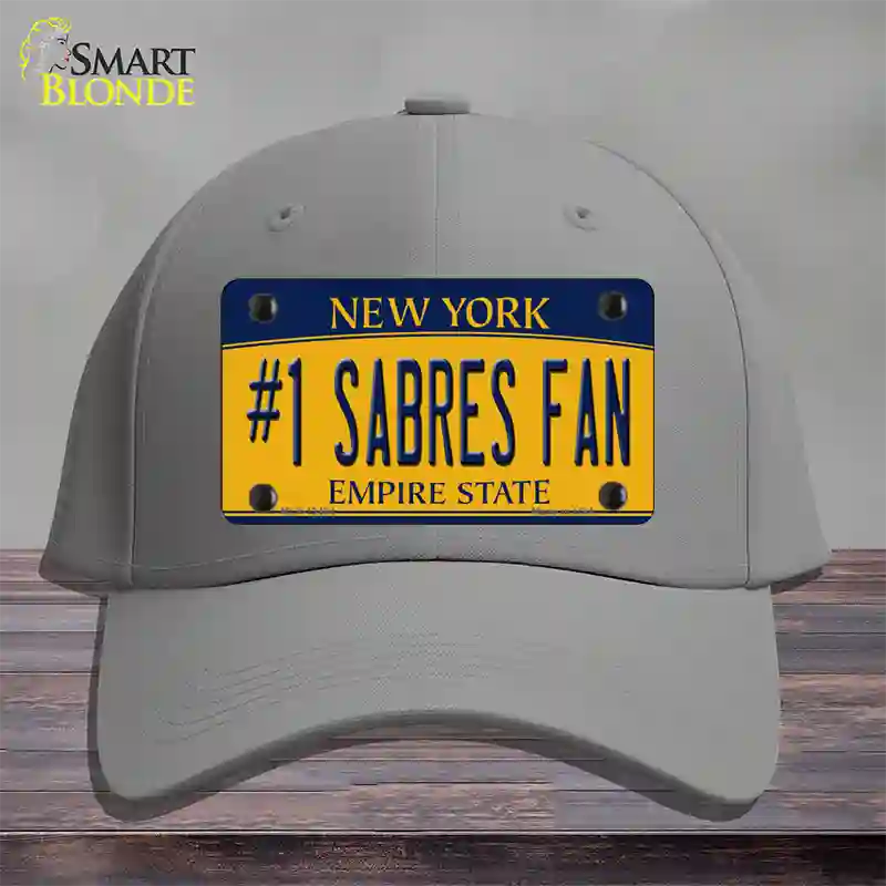 Number 1 Sabres Fan Novelty License Plate Hat Tag Cotton / Gray