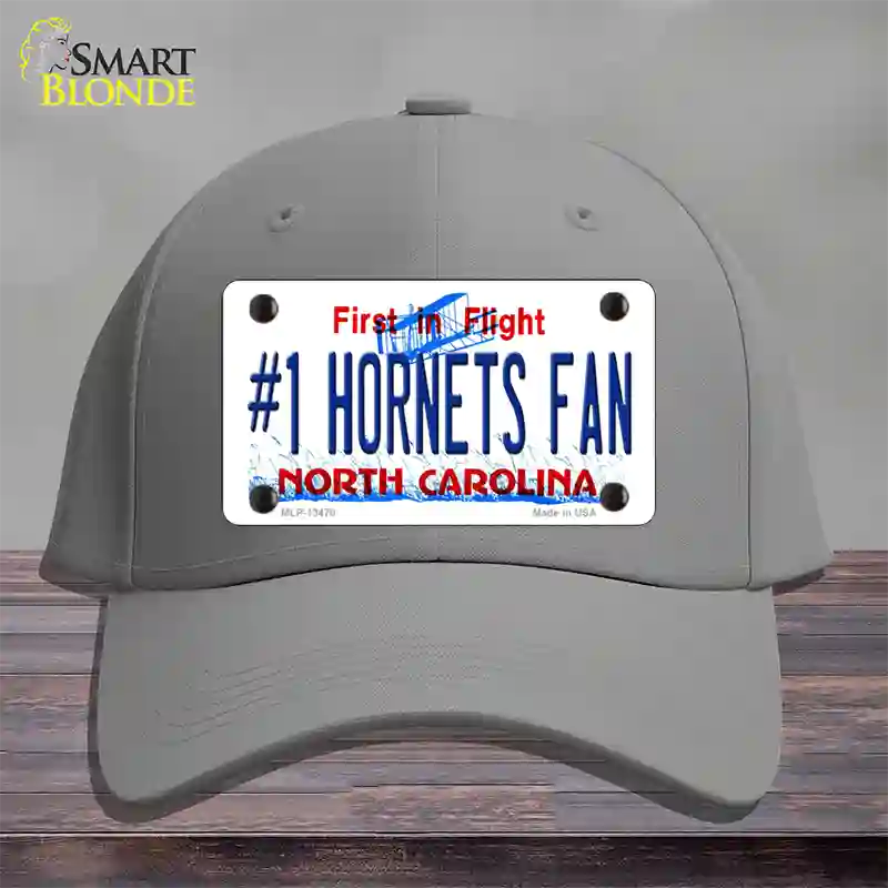 Number 1 Hornets Fan Novelty License Plate Hat Tag Cotton Gray