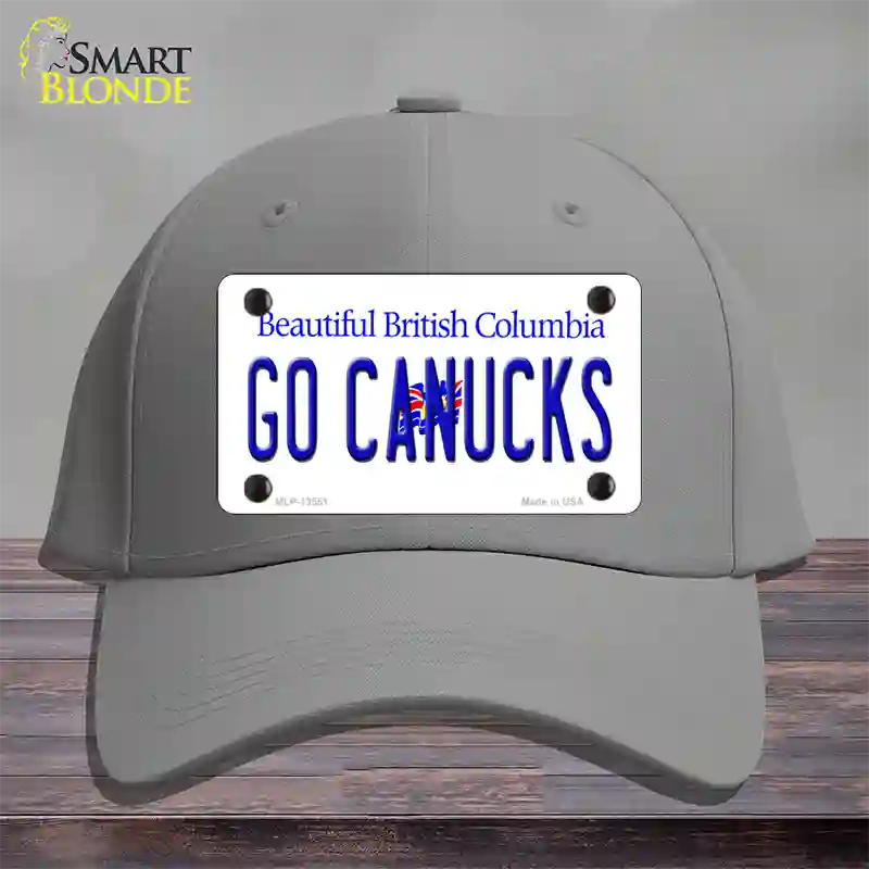 Go Canucks Novelty License Plate Hat Tag Cotton / Gray