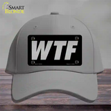 WTF Black Novelty License Plate Hat Tag Cotton / Gray