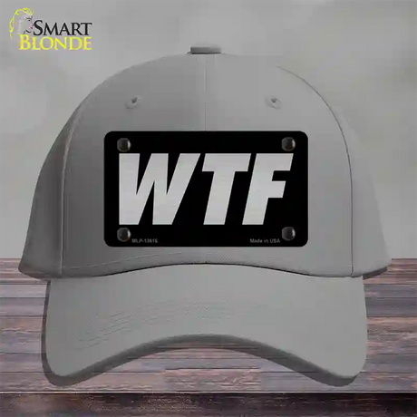 WTF Black Novelty License Plate Hat Tag Cotton / Gray