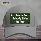 Ass Gas Or Grass Novelty License Plate Hat Tag Cotton Gray