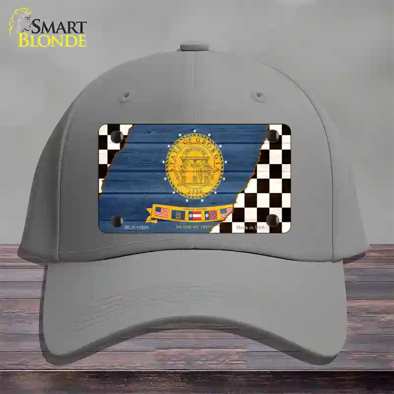 Georgia Racing Flag Novelty License Plate Hat Tag Cotton Gray