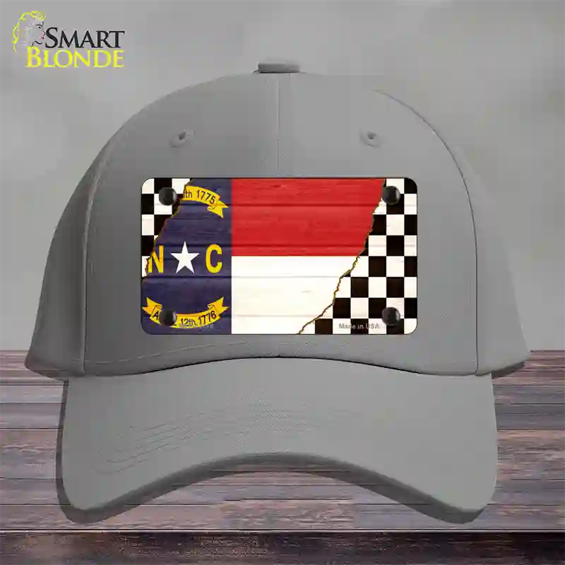 North Carolina Racing Flag Novelty License Plate Hat Tag Cotton Gray
