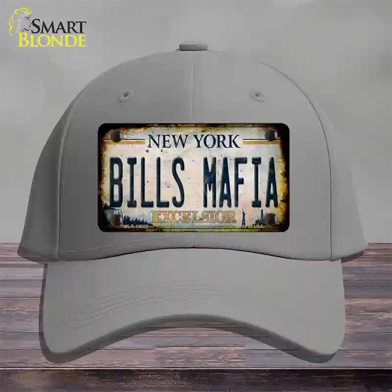 Bills Mafia New York Rusty Novelty License Plate Hat Tag Cotton Gray