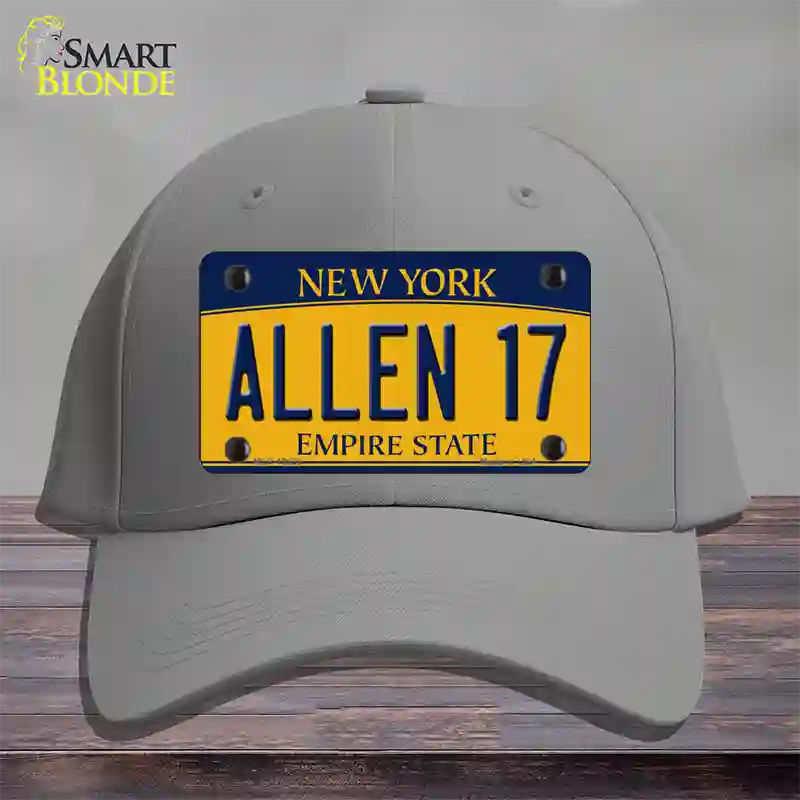Allen 17 New York Novelty License Plate Hat Tag Cotton Gray
