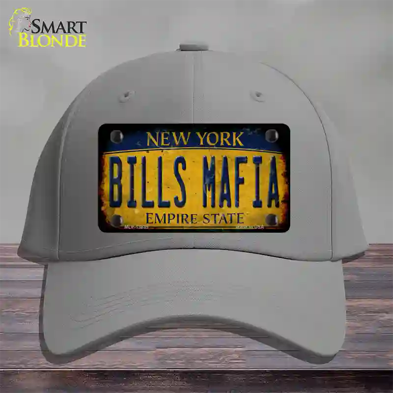 Bills Mafia New York Yellow Rusty Novelty License Plate Hat Tag Cotton Gray