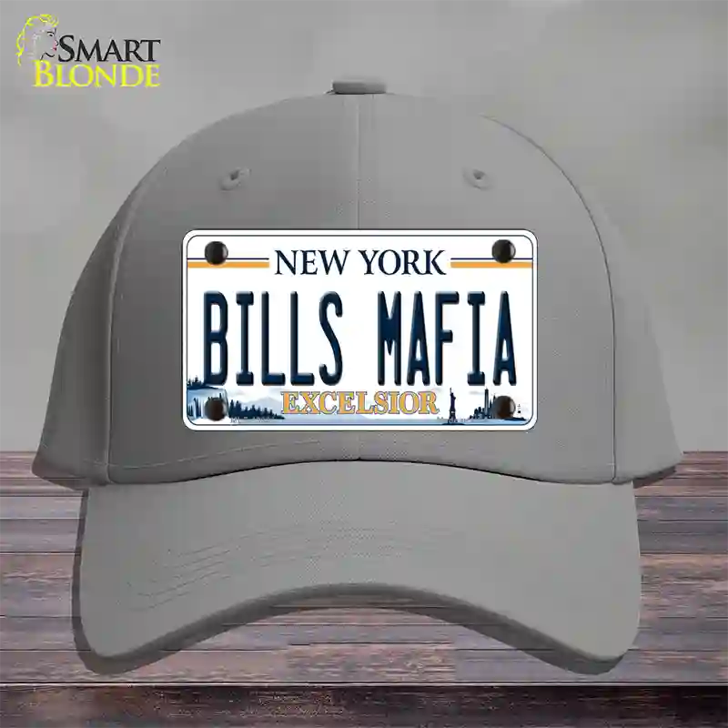 Bills Mafia NY Excelsior Novelty License Plate Hat Tag Cotton Gray