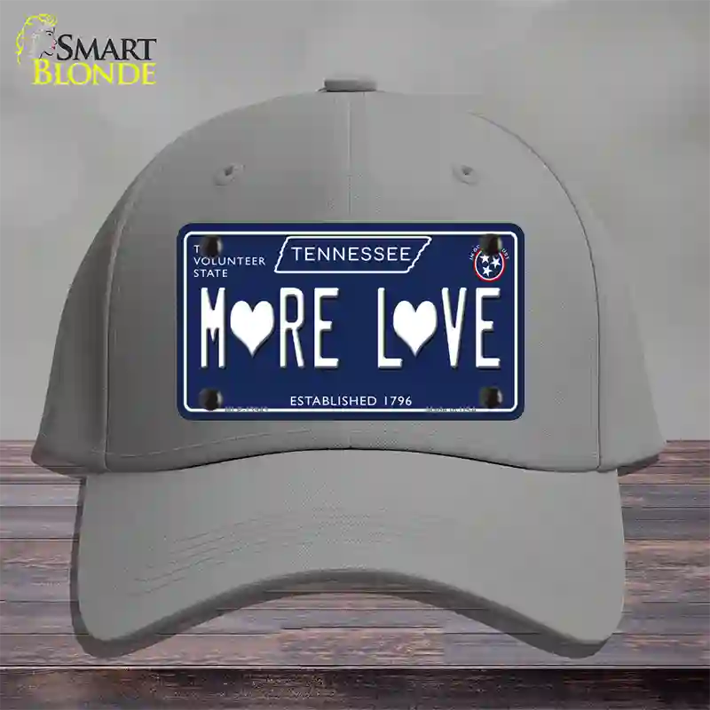 More Love Hearts Tennessee Blue Novelty License Plate Hat Tag Cotton Gray