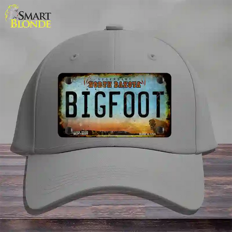 Bigfoot North Dakota Novelty License Plate Hat Tag Cotton / Gray