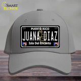 Juana Diaz Puerto Rico Black Novelty License Plate Hat Cotton / Gray