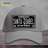 Santa Isabel Puerto Rico Black Novelty License Plate Hat Cotton / Gray