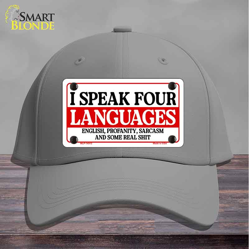 I Speak Four Languages Novelty License Plate Hat HAT-MLP-14512