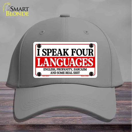 I Speak Four Languages Novelty License Plate Hat HAT-MLP-14512
