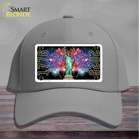 Lady Liberty Fireworks Novelty License Plate Hat HAT-MLP-14549 Cotton Gray