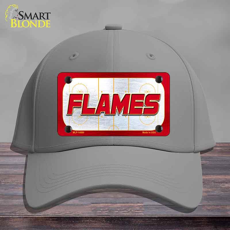 FLAMES Graphic Novelty License Plate Hat HAT-MLP-14660 Cotton Gray