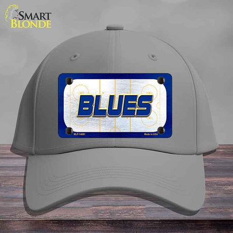 BLUES Graphic Novelty License Plate Hat HAT-MLP-14681 Cotton Gray