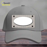 Tan White Chevon White Center Oval Novelty License Plate Hat Cotton / Gray