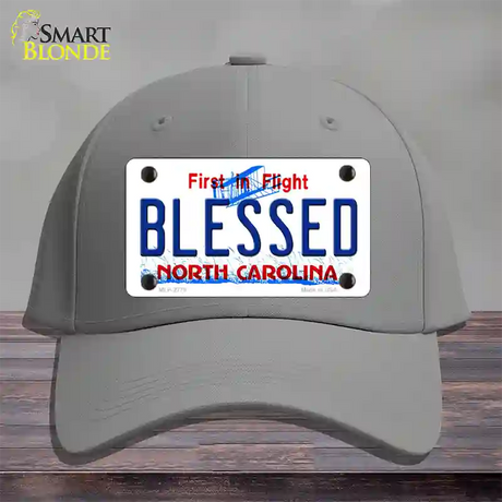 Blessed North Carolina Novelty License Plate Hat Cotton / Gray