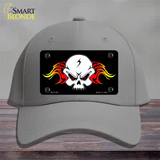 Skull Flame Novelty License Plate Hat Cotton / Gray