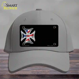 American Flag Maltese Cross Offset Novelty License Plate Hat Cotton / Gray