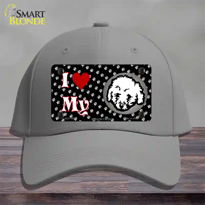 I Love My Bichon Frise Novelty License Plate Hat Cotton / Gray
