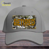Retired Camouflage Novelty License Plate Hat Cotton / Gray