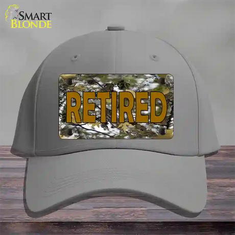 Retired Camouflage Novelty License Plate Hat Cotton / Gray