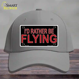 Rather Be Flying Novelty License Plate Hat Cotton Gray