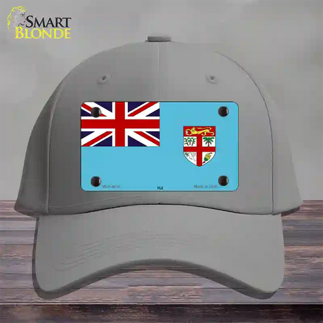 Fiji Flag Novelty License Plate Hat Cotton / Gray
