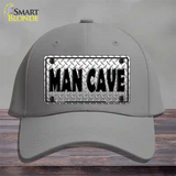 Man Cave Diamond Effect Novelty License Plate Hat Cotton / Gray