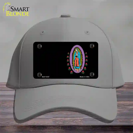 Virgin Mary Black Novelty License Plate Hat Cotton / Gray