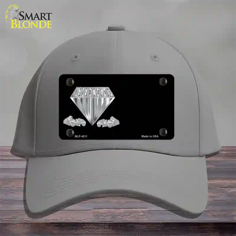 Diamonds Offset Novelty License Plate Hat Cotton / Gray