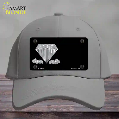 Diamonds Offset Novelty License Plate Hat Cotton / Gray