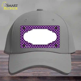 Purple White Quatrefoil Center Scallop Novelty License Plate Hat Cotton / Gray
