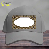 Brown White Quatrefoil Center Scallop Novelty License Plate Hat Cotton / Gray