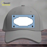 Light Blue White Quatrefoil Center Scallop Novelty License Plate Hat Cotton / Gray