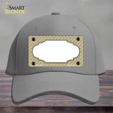 Gold White Quatrefoil Center Scallop Novelty License Plate Hat Cotton / Gray