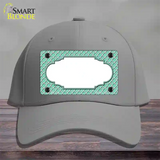 Mint White Quatrefoil Center Scallop Novelty License Plate Hat Cotton / Gray