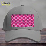Pink White Quatrefoil Novelty License Plate Hat Cotton / Gray
