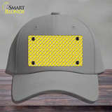 Yellow White Quatrefoil Novelty License Plate Hat Cotton / Gray