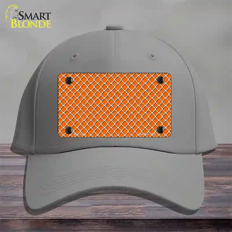 Orange White Quatrefoil Novelty License Plate Hat Cotton / Gray