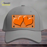 Orange White Quatrefoil Orange Center Hearts Novelty License Plate Hat Cotton / Gray