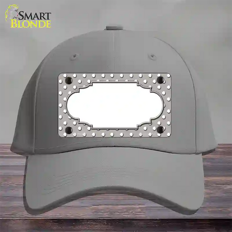 Scallop Grey White Polka Dot Novelty License Plate Hat Cotton / Gray