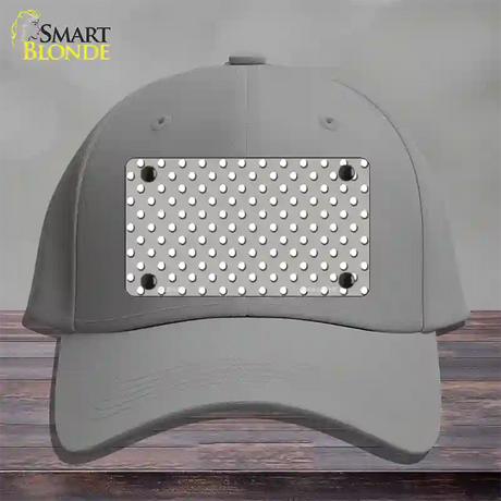 Grey Polka Dot Novelty License Plate Hat Cotton / Gray