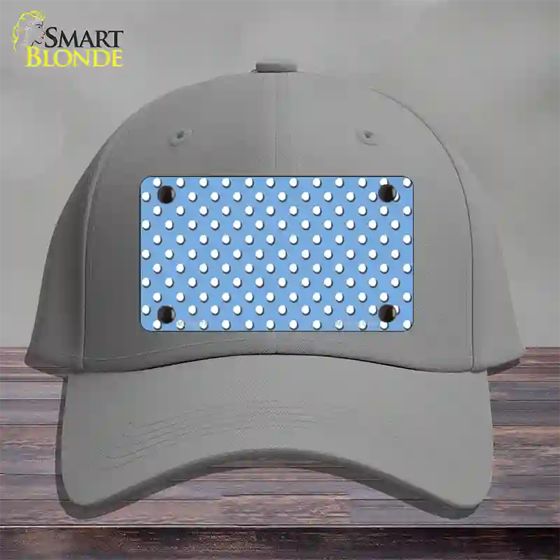 Light Blue Polka Dot Novelty License Plate Hat Cotton / Gray